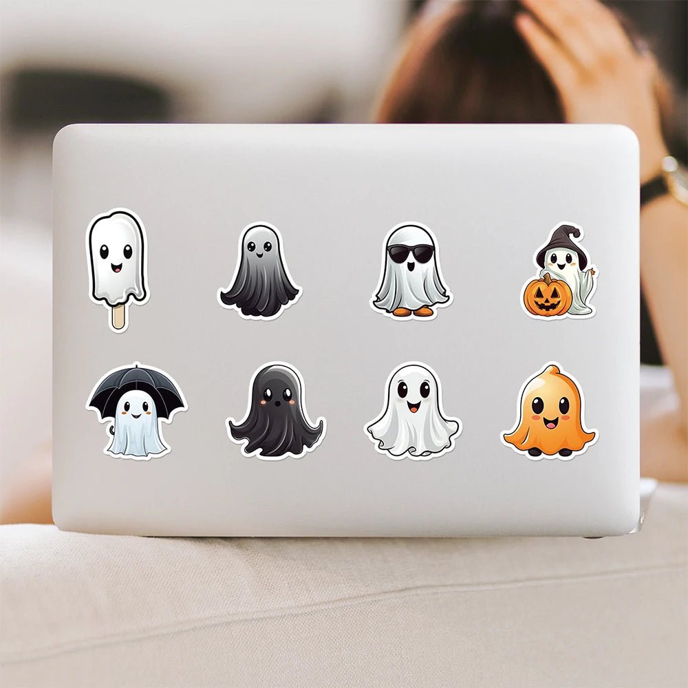 Cute Ghost Halloween Stickers Set - Halloween - Stickers & Labels (including Scrapbooking, Wall Decals) - Scribble Snacks