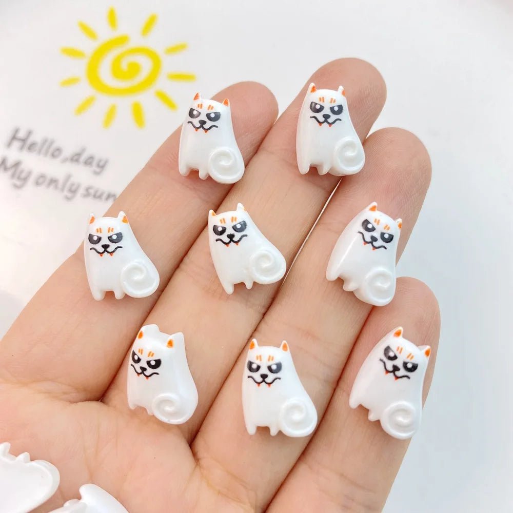 Cute Halloween Animal Embellishments Set - Halloween - Resin Ornaments & Charms - Scribble Snacks