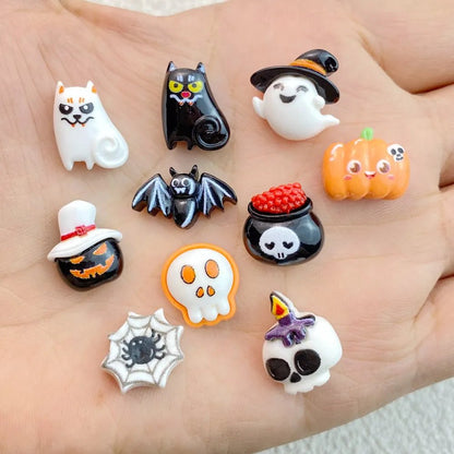 Cute Halloween Animal Embellishments Set - Halloween - Resin Ornaments & Charms - Scribble Snacks