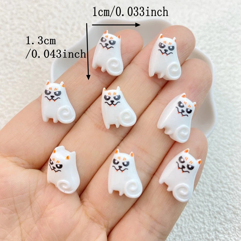 Cute Halloween Animal Embellishments Set - Halloween - Resin Ornaments & Charms - Scribble Snacks