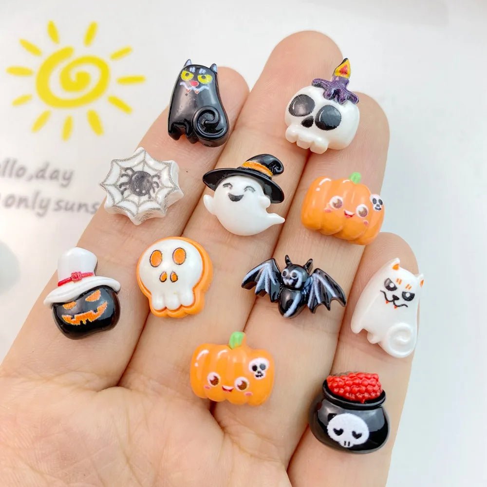 Cute Halloween Animal Embellishments Set - Halloween - Resin Ornaments & Charms - Scribble Snacks