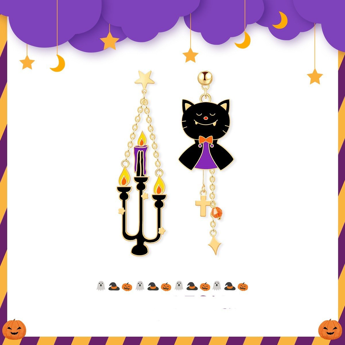 Cute Halloween Decorations Pumpkin Earrings - 0 - Scribble Snacks