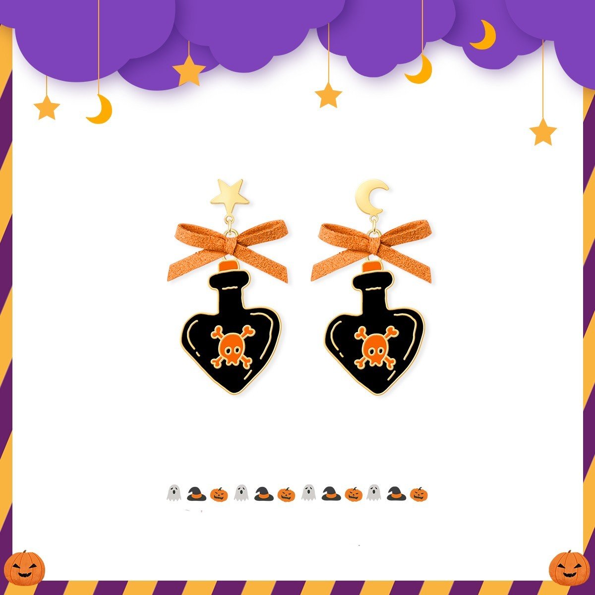 Cute Halloween Decorations Pumpkin Earrings - 0 - Scribble Snacks