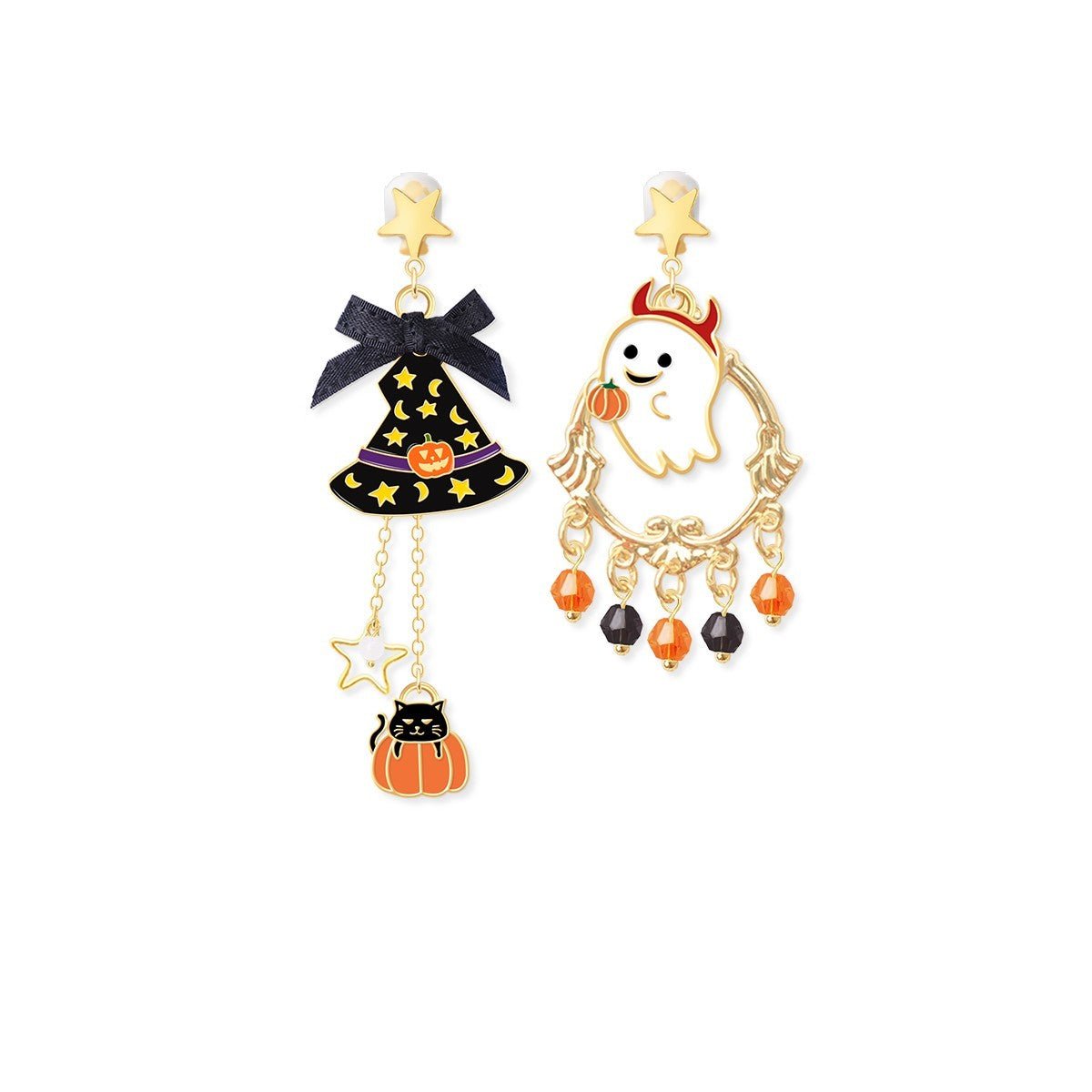 Cute Halloween Decorations Pumpkin Earrings - 0 - Scribble Snacks