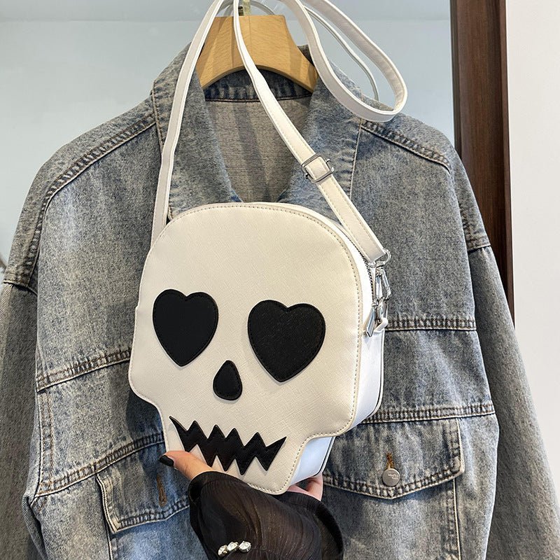 Cute Halloween Skull Small Shoulder Bags With Love Eyes Fashion Personality Crossbody Bag For Girls Women - 4 - Scribble Snacks