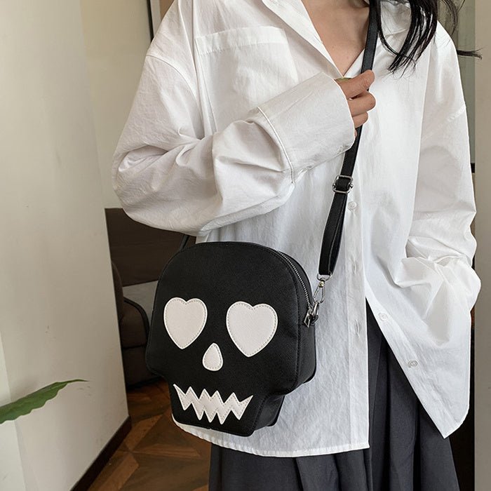 Cute Halloween Skull Small Shoulder Bags With Love Eyes Fashion Personality Crossbody Bag For Girls Women - 4 - Scribble Snacks