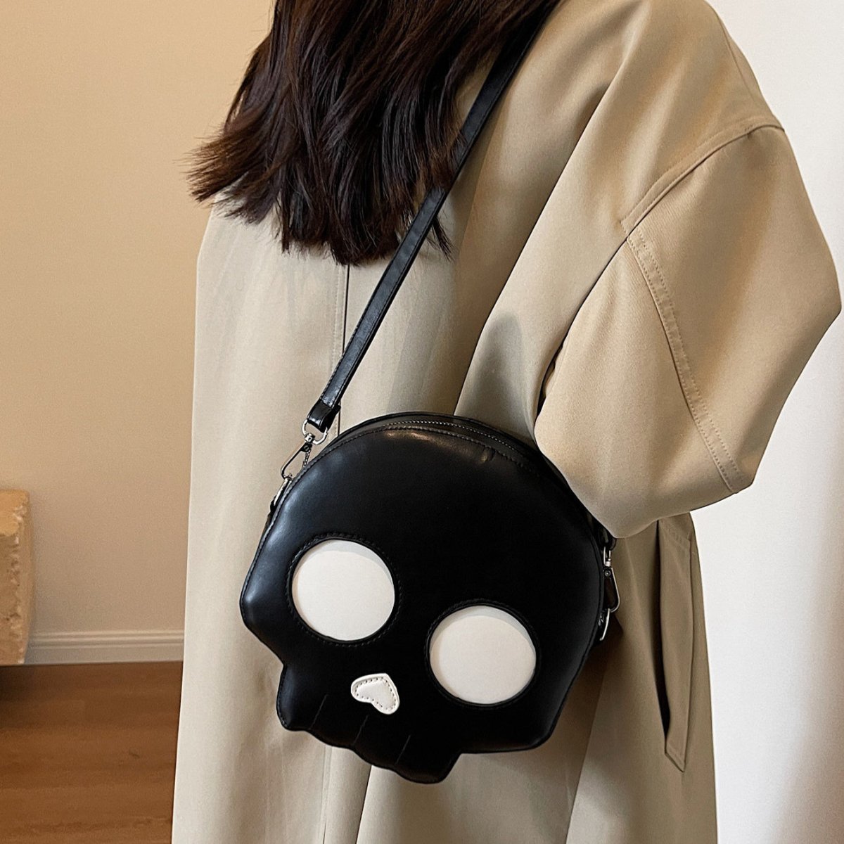 Cute Skull Small Round Bag Girls Halloween Personality Fashion Shoulder Bags Women's Crossbody Bag - 4 - Scribble Snacks