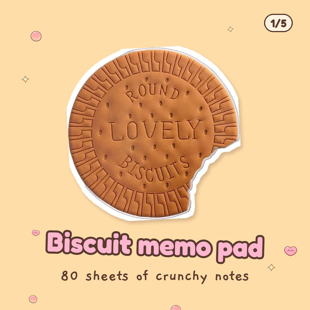 Biscuit memo pad, one of the items in the Desk Snack Attack Gift Box
