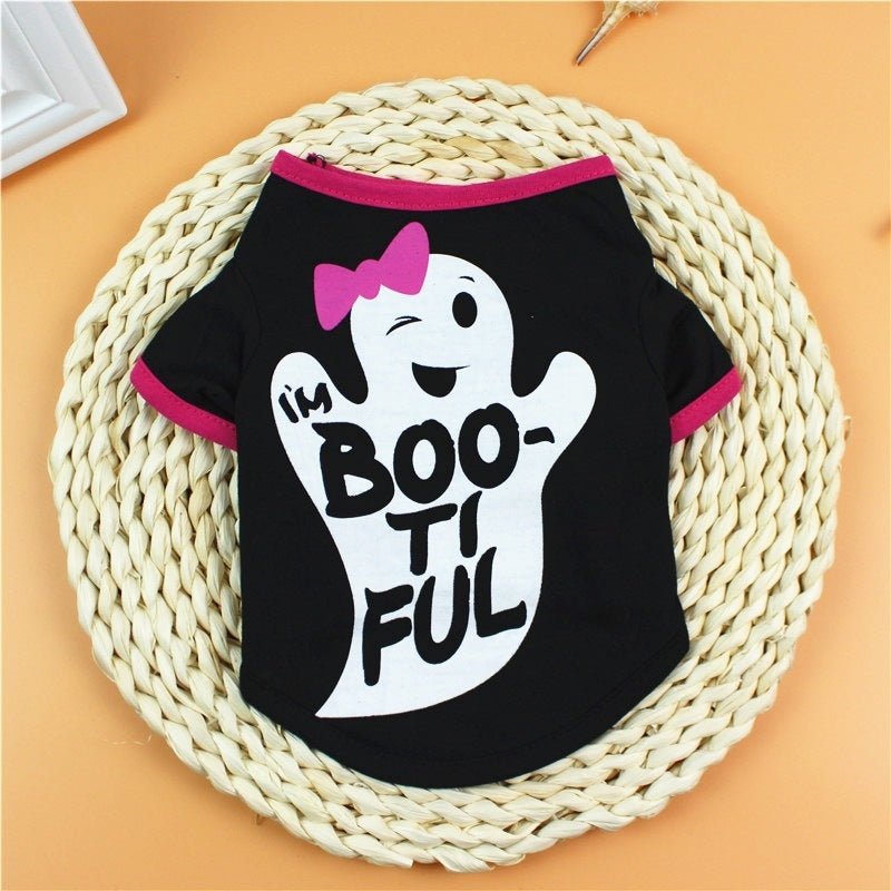 Dog clothes spring and summer clothes cartoon print T-shirt Teddy Bichon pet costume wholesale pet Halloween clothes - 0 - Scribble Snacks