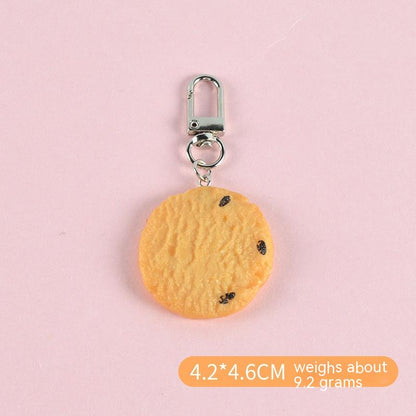 Choc chip cookie keychain, about 4.2 x 4.6 cm