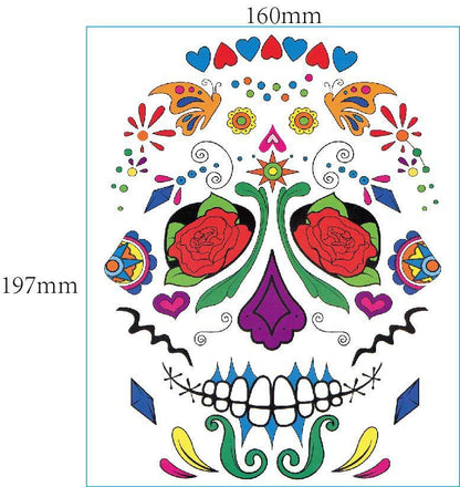 European And American Halloween Face Tattoo Stickers Day Of The Dead - 0 - Scribble Snacks