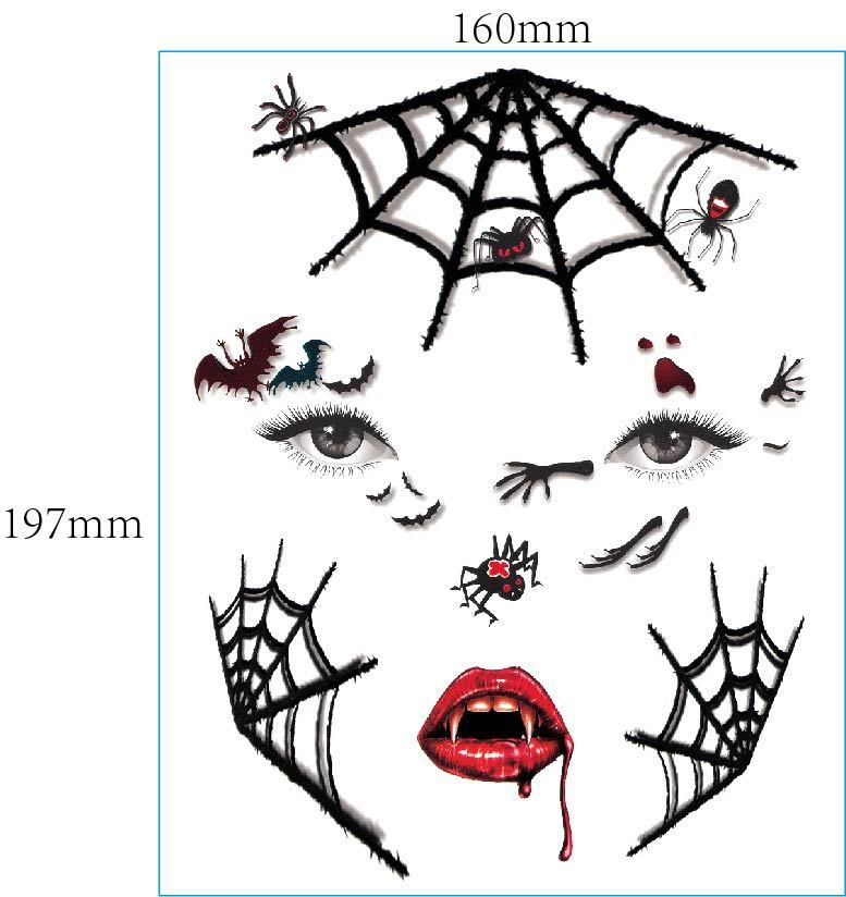 European And American Halloween Face Tattoo Stickers Day Of The Dead - 0 - Scribble Snacks