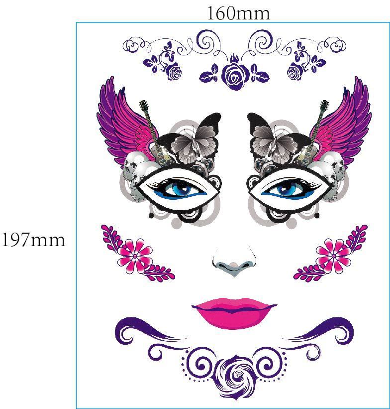 European And American Halloween Face Tattoo Stickers Day Of The Dead - 0 - Scribble Snacks