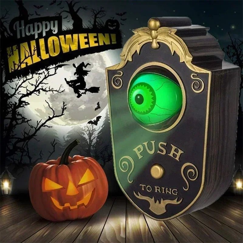 Eyeball Doorbell Halloween Props - Halloween - Voice - Activated Props & Scary Sounds - Scribble Snacks