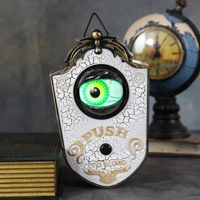 Eyeball Doorbell Halloween Props - Halloween - Voice - Activated Props & Scary Sounds - Scribble Snacks