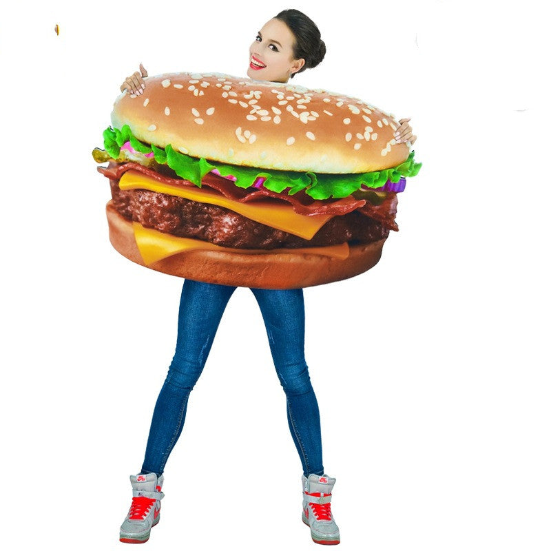 Red and white striped French fries costume