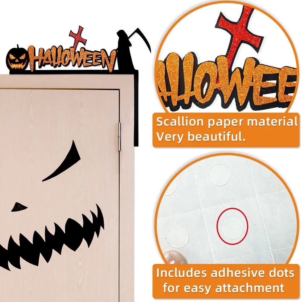 Freaky Feast Moon Door Stickers - Halloween - Stickers & Labels (including Scrapbooking, Wall Decals) - Scribble Snacks