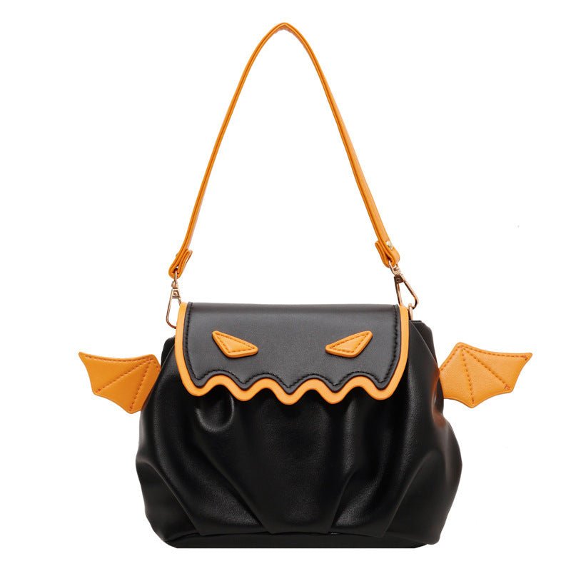 Funny Crossbody Bag Halloween Pumpkin Cartoon Shoulder Bags With Small Wings Personalized Creative Female Handbag - 4 - Scribble Snacks