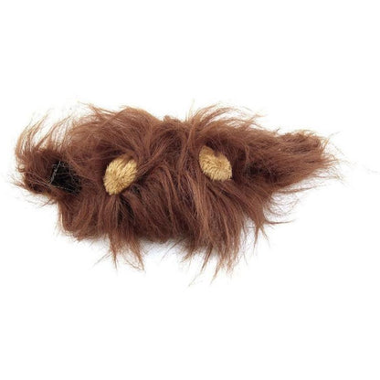 Funny Pet Hat For Small Dogs Cats Hat Emulation Lion Hair Mane Ears Head Cap Scarf Pet Halloween Festival Costume - 0 - Scribble Snacks