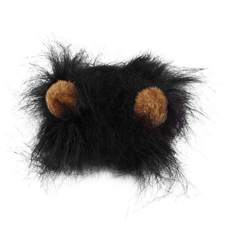 Funny Pet Hat For Small Dogs Cats Hat Emulation Lion Hair Mane Ears Head Cap Scarf Pet Halloween Festival Costume - 0 - Scribble Snacks