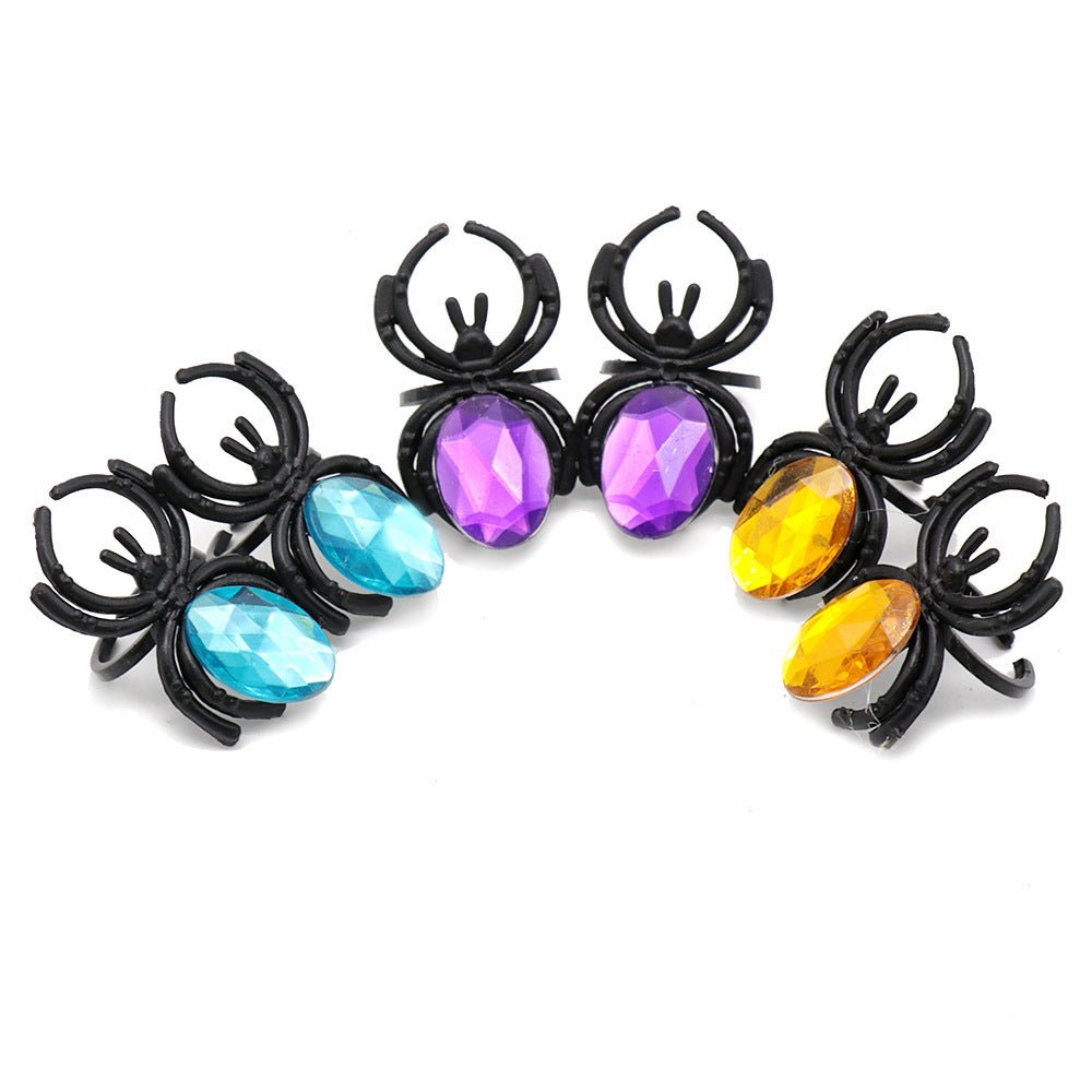 Gem Spider Halloween Plastic Toy Ring - 0 - Scribble Snacks