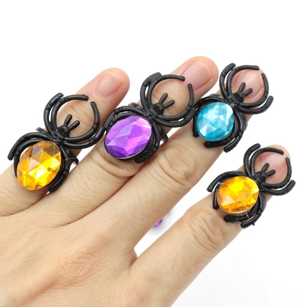 Gem Spider Halloween Plastic Toy Ring - 0 - Scribble Snacks