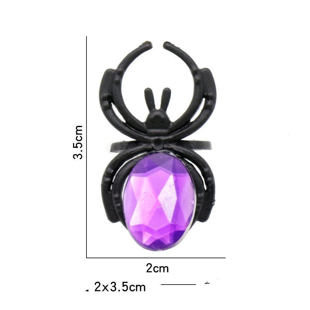 Gem Spider Halloween Plastic Toy Ring - 0 - Scribble Snacks