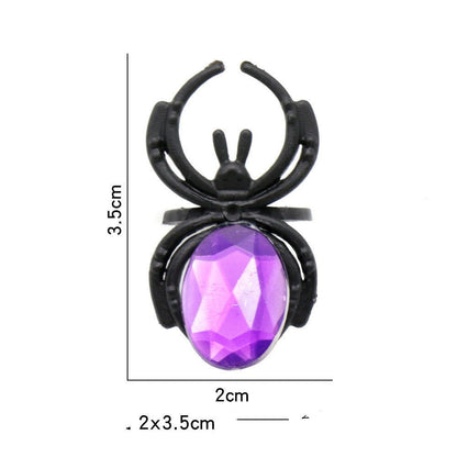 Gem Spider Halloween Plastic Toy Ring - 0 - Scribble Snacks