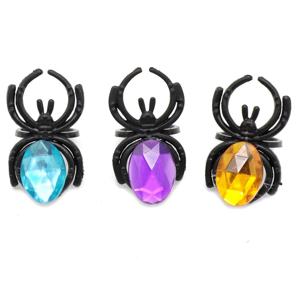 Gem Spider Halloween Plastic Toy Ring - 0 - Scribble Snacks