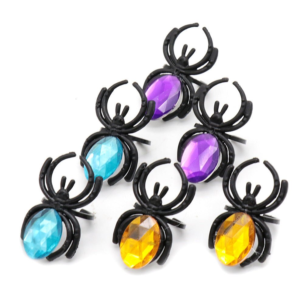 Gem Spider Halloween Plastic Toy Ring - 0 - Scribble Snacks