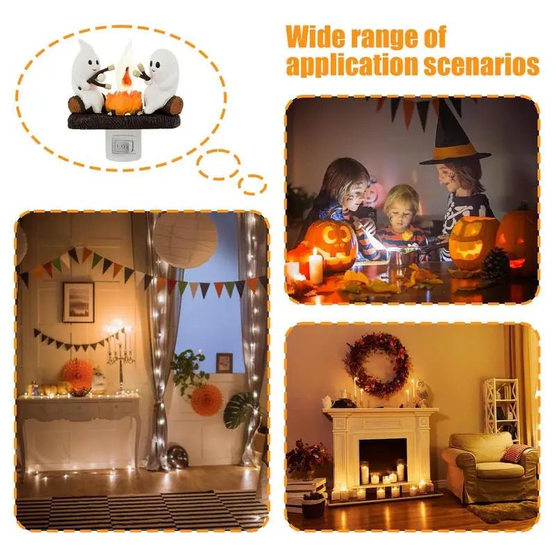 Ghost Campfire Halloween Night Light - Halloween - Lanterns & Candle Holders - Scribble Snacks