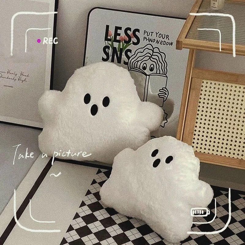 Ghost Cushion Pillow - Halloween - Seasonal Plush Pillows & Throw Decorations - Scribble Snacks