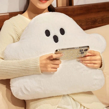 Ghost Cushion Pillow - Halloween - Seasonal Plush Pillows & Throw Decorations - Scribble Snacks