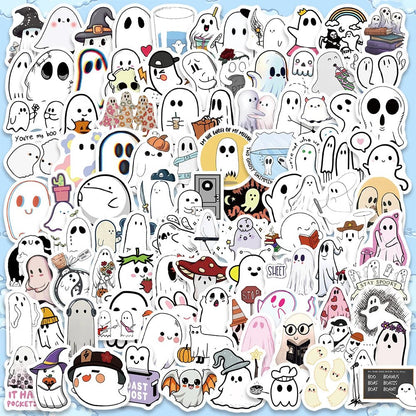 Ghost Graffiti Sticker Set - Halloween - Stickers & Labels (including Scrapbooking, Wall Decals) - Scribble Snacks