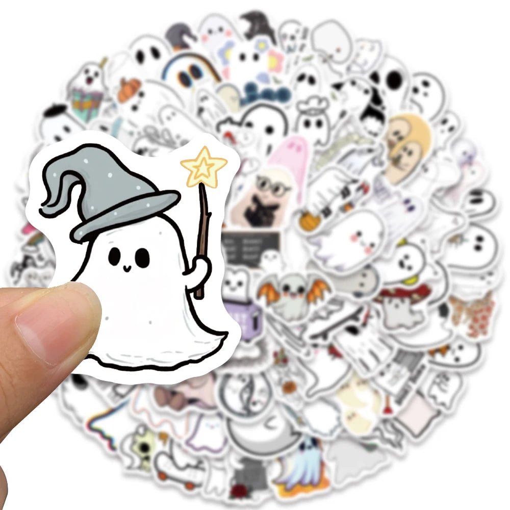 Ghost Graffiti Sticker Set - Halloween - Stickers & Labels (including Scrapbooking, Wall Decals) - Scribble Snacks