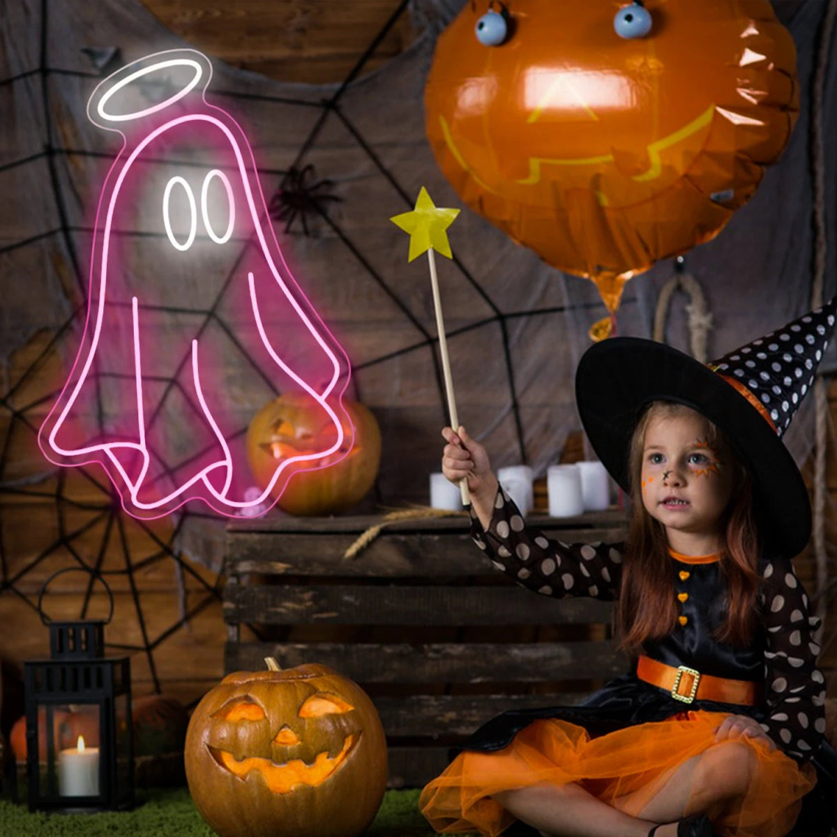 Ghost LED Neon Wall Lights - Halloween - LED Lighting & Neon Signs - Scribble Snacks