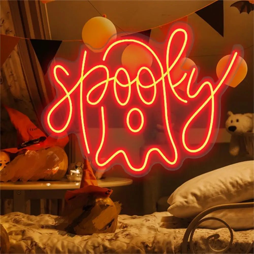 Ghost LED Neon Wall Lights - Halloween - LED Lighting & Neon Signs - Scribble Snacks