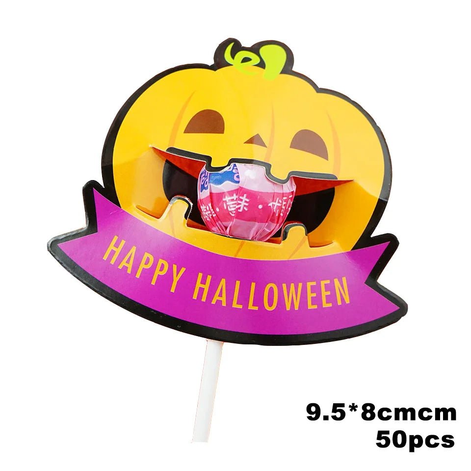 Ghost Pumpkin Lollipop Holders Pack - Halloween - Candy Buckets & Holders - Scribble Snacks