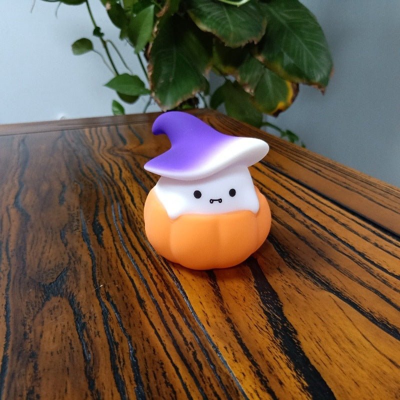 Ghost Pumpkin Small Night Lamp Halloween Silicone Pat Lamp - 0 - Scribble Snacks