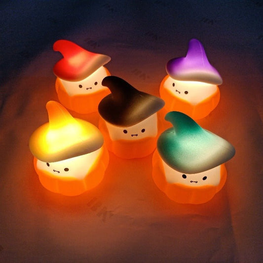 Ghost Pumpkin Small Night Lamp Halloween Silicone Pat Lamp - 0 - Scribble Snacks