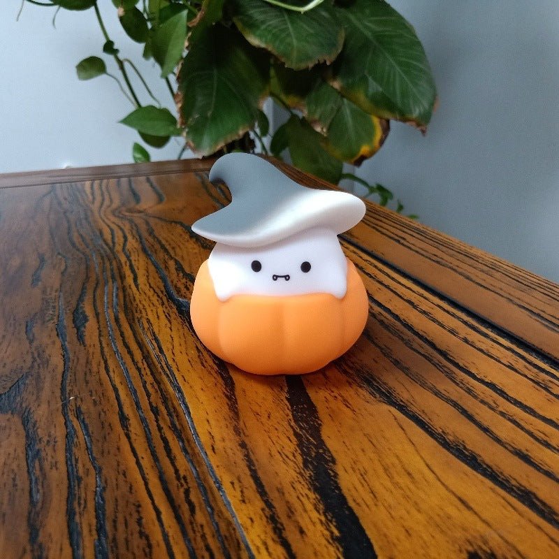 Ghost Pumpkin Small Night Lamp Halloween Silicone Pat Lamp - 0 - Scribble Snacks