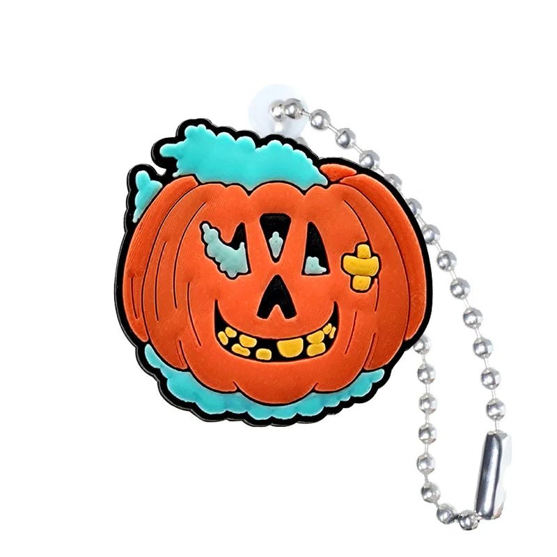 Ghost Pumpkins Keyring Accessory - Halloween - Shoe Charms & Keychains - Scribble Snacks