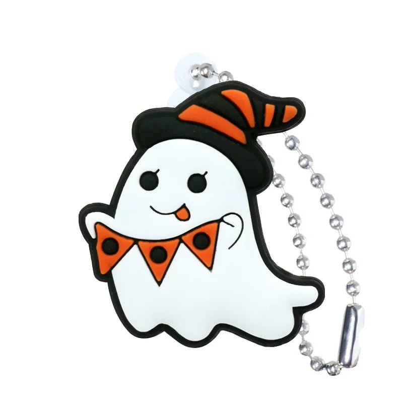 Ghost Pumpkins Keyring Accessory - Halloween - Shoe Charms & Keychains - Scribble Snacks