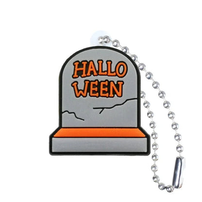 Ghost Pumpkins Keyring Accessory - Halloween - Shoe Charms & Keychains - Scribble Snacks