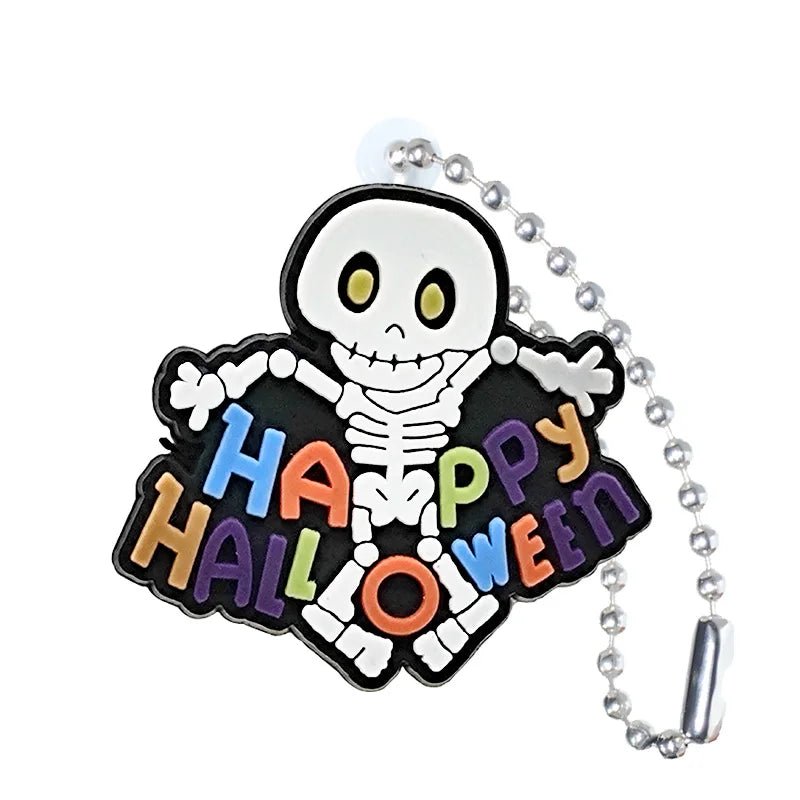 Ghost Pumpkins Keyring Accessory - Halloween - Shoe Charms & Keychains - Scribble Snacks