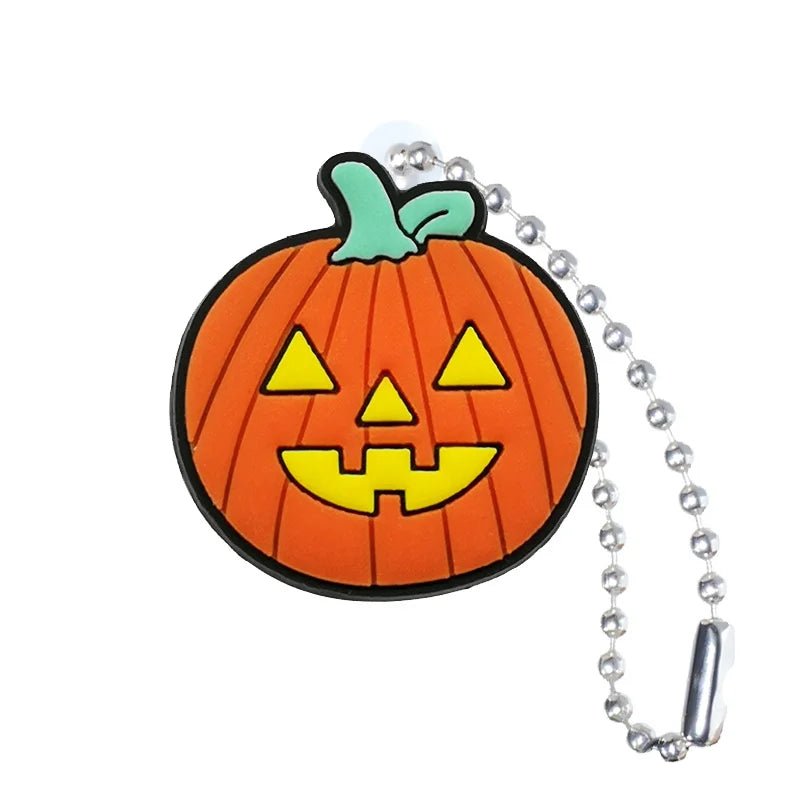 Ghost Pumpkins Keyring Accessory - Halloween - Shoe Charms & Keychains - Scribble Snacks