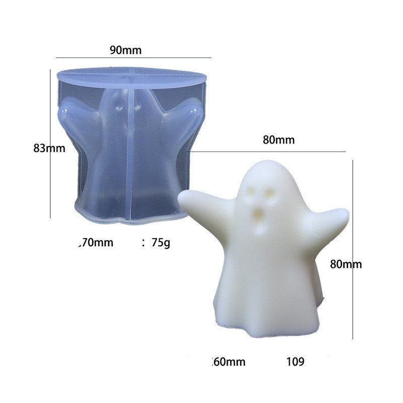 Ghostly Halloween Scented Candle Silicone Mold - 0 - Scribble Snacks