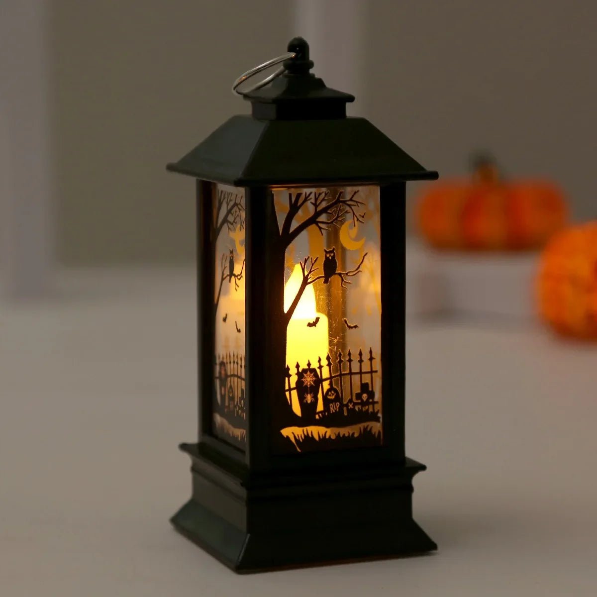 Ghostly Pumpkin Halloween Lantern - Halloween - Lanterns & Candle Holders - Scribble Snacks