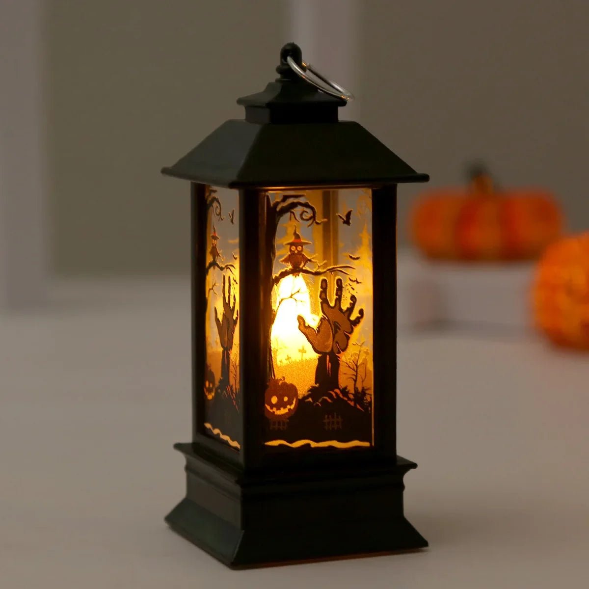 Ghostly Pumpkin Halloween Lantern - Halloween - Lanterns & Candle Holders - Scribble Snacks