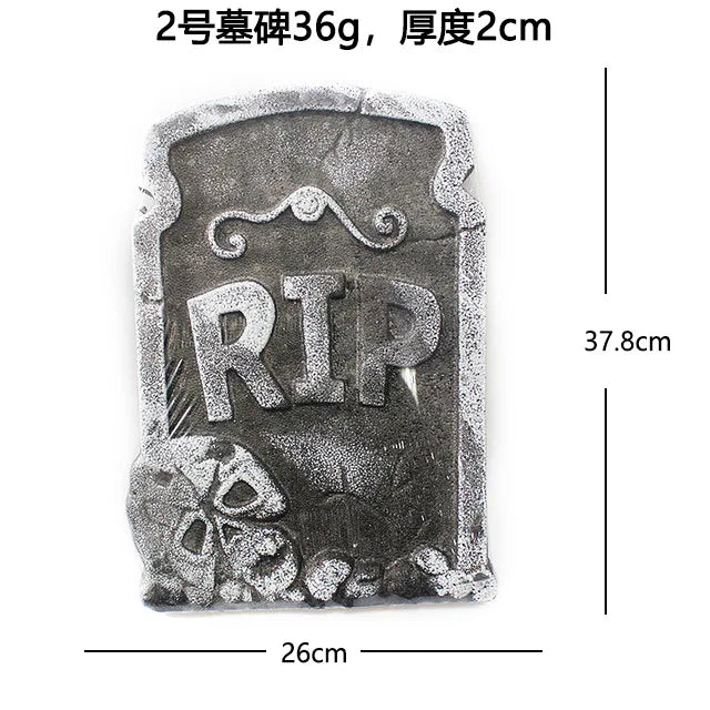 Ghostly Tombstone Halloween Props - Halloween - Haunted House Props (Bloody Cloth, Tombstones, Warning Tape) - Scribble Snacks